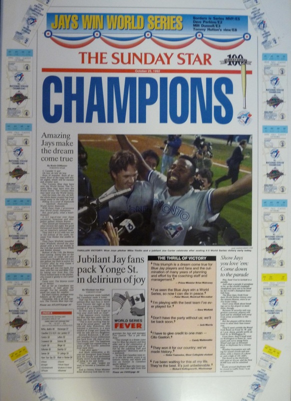 Toronto Blue Jays World Series Champions Framed Poster and Game